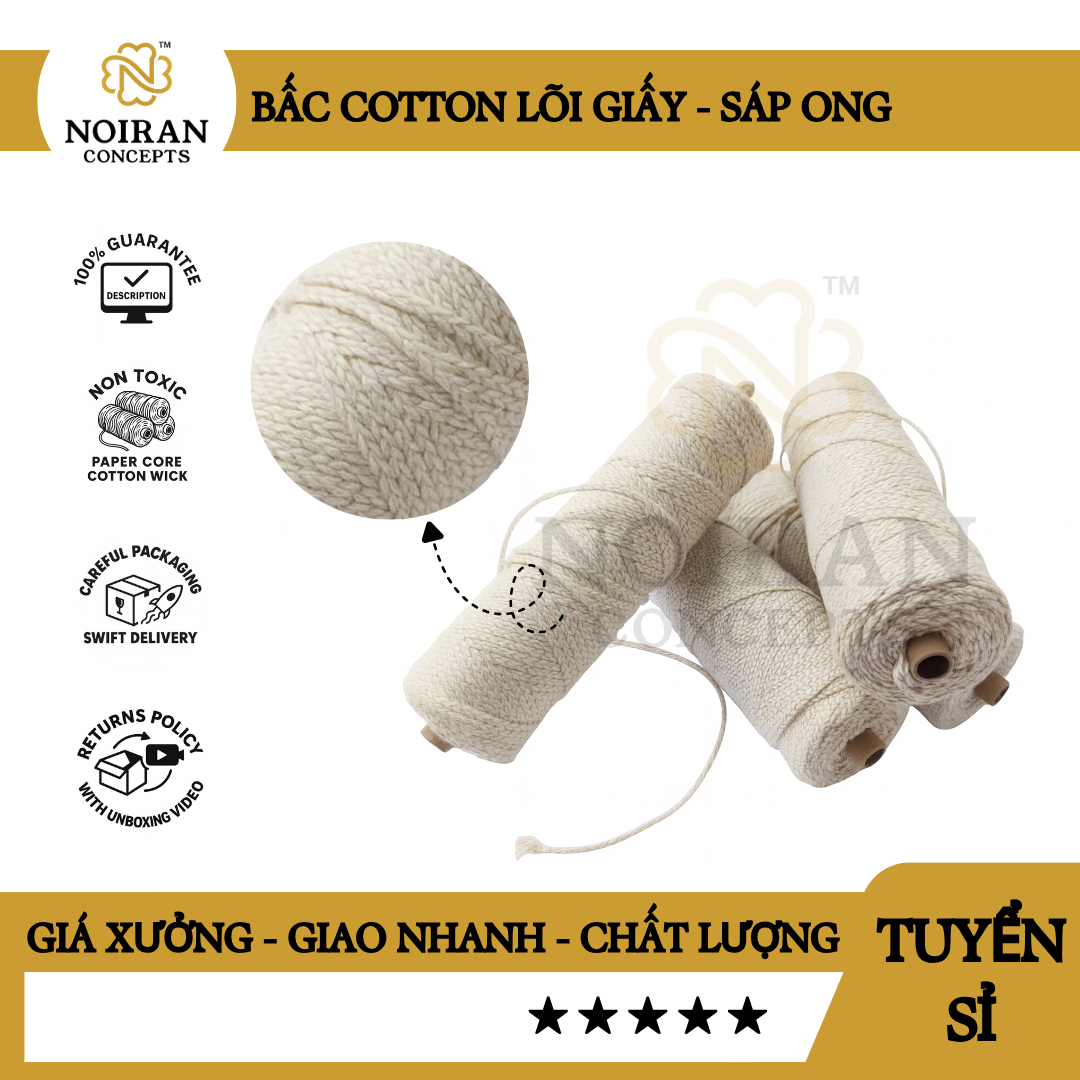 COMBO BẤC COTTON BỆN DẸT LÕI GIẤY GIA CƯỜNG - Image 2